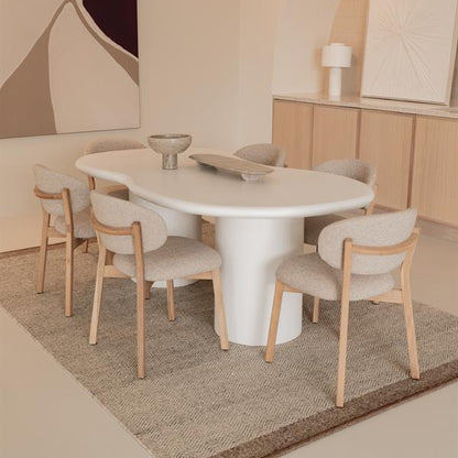 Eetkamerstoel Mikky | Taupe Stof | Houten Poten