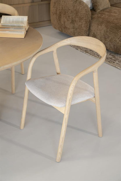 Eetkamerstoel Rayven | Naturel Essenhout | Met Armleuning — Detail