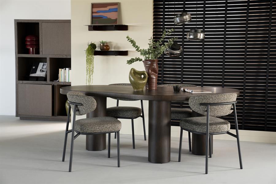 Eettafel Bobbie | Bruin Walnoot Fineer | Organische