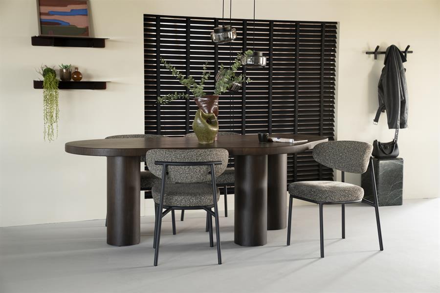 Eettafel Bobbie | Bruin Walnoot Fineer | Organische