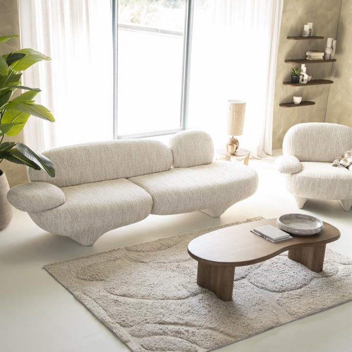 Bank Jayden | Beige Stof | Doorlopende Stof Potten