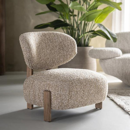Fauteuil Reza | Beige Stof | Bruine Poot