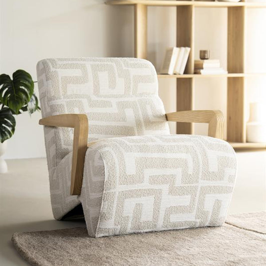 Fauteuil Olek | Beige Libre | Naturel Essenhout