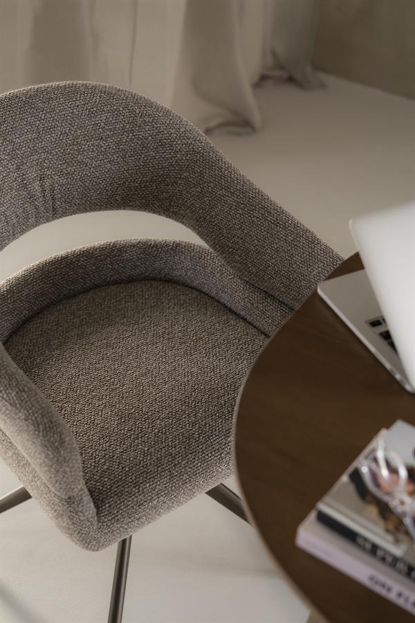 Eetkamerstoel Hailey | Taupe Eira | Brons Onderstel