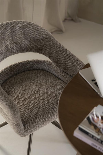 Eetkamerstoel Hailey | Taupe Eira | Brons Onderstel