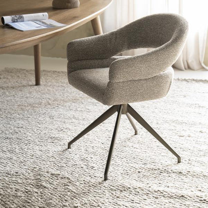 Eetkamerstoel Hailey | Taupe Eira | Brons Onderstel