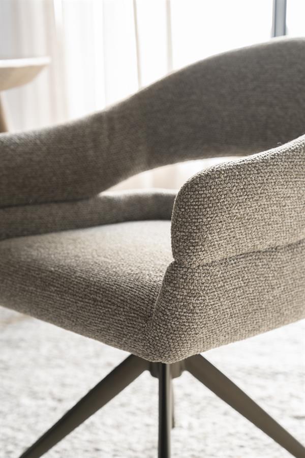 Eetkamerstoel Hailey | Taupe Eira | Brons Onderstel