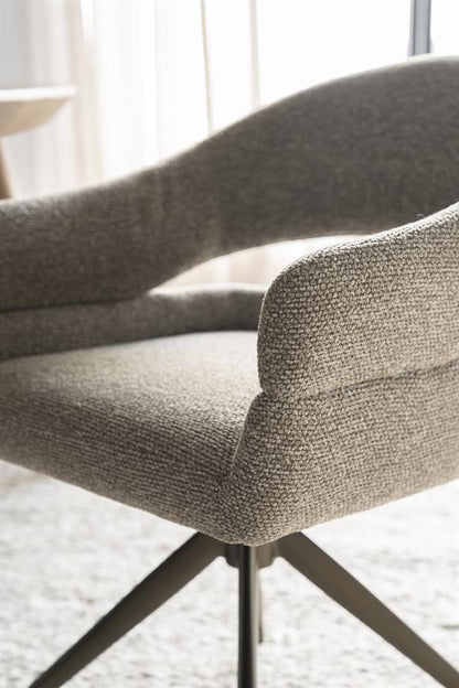 Eetkamerstoel Hailey | Taupe Eira | Brons Onderstel