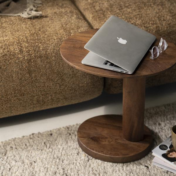 Bijzettafel Novia | Rond | Bruin Mangohout