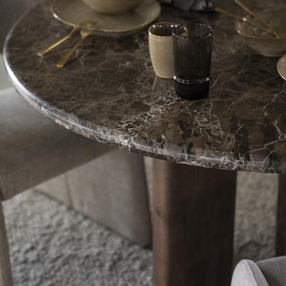Eettafel Lando | Mangohout marmer