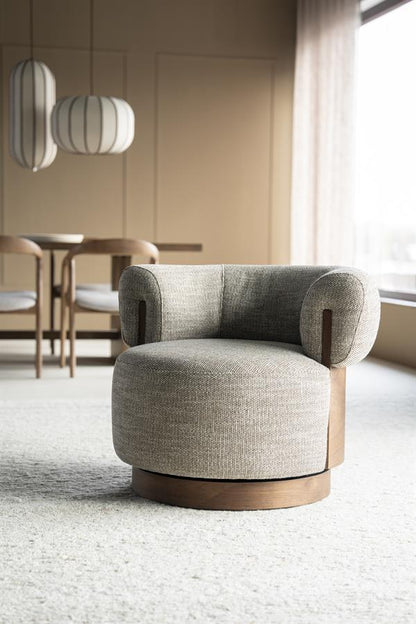 Fauteuil Nila taupe stof