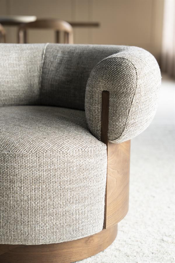 Fauteuil Nila taupe stof