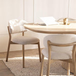 Eetkamerstoel Mikky | Taupe Stof | Houten Poten