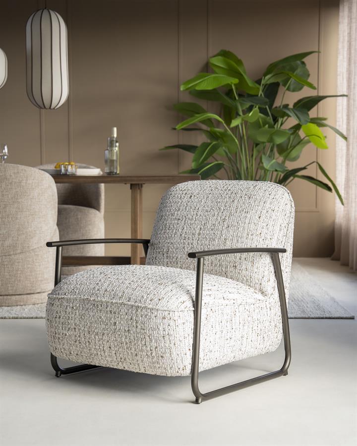 Fauteuil Norel beige stof