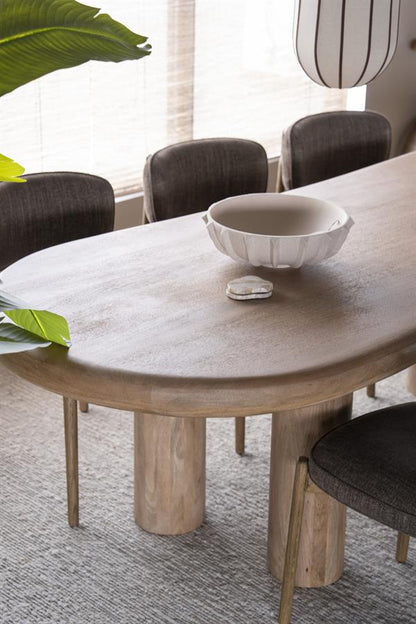 Eettafel Nigel | Naturel Mangohout — Vooraanzicht - sfeer