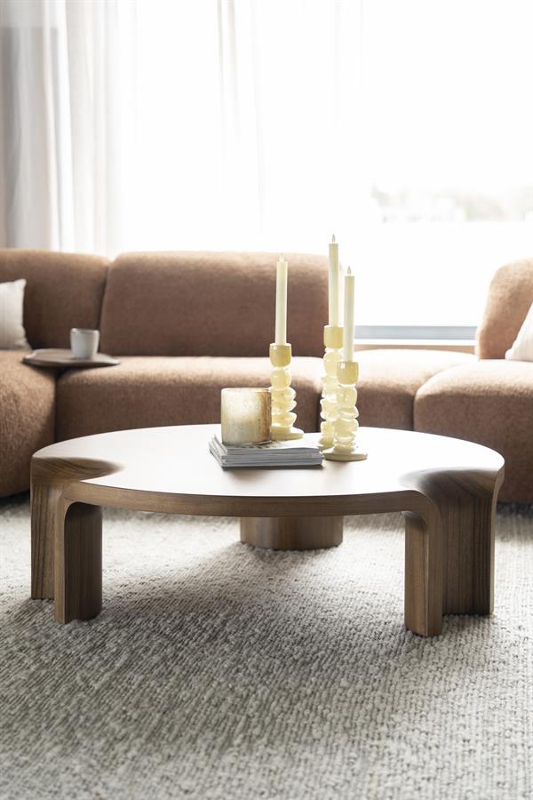 Salontafel Avar bruin mdf, vooraanzicht in een interieur