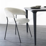 Eetkamerstoel Luka | Beige Polyester | Met Armleuning