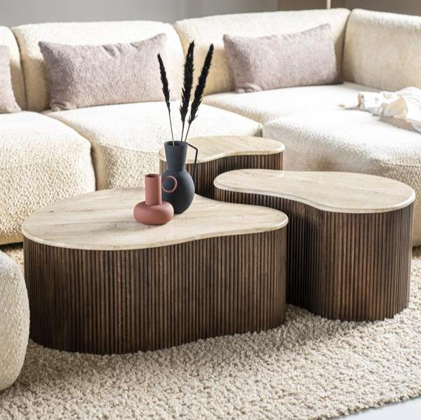 Salontafel Mari | Bruin Travertin | Groot