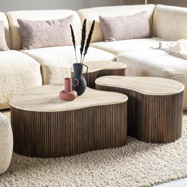 Salontafel Mari | Bruin Travertin | Klein