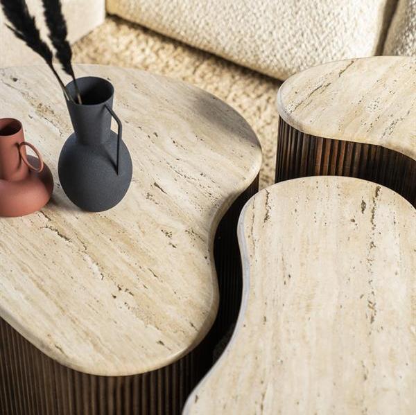 Salontafel Mari | Bruin Travertin | Groot