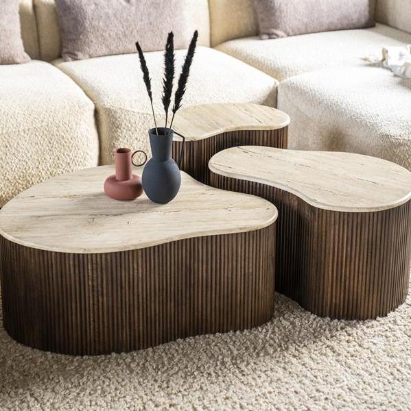 Salontafel Mari | Bruin Travertin | Klein