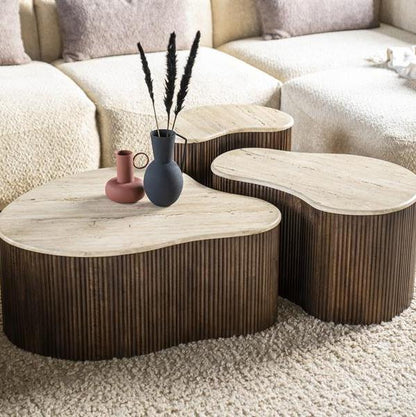 Salontafel Mari | Bruin Travertin | Klein