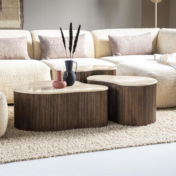 Salontafel Mari | Bruin Travertin | Groot