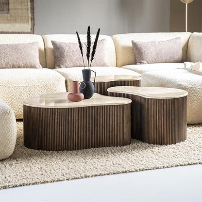 Salontafel Mari | Bruin Travertin | Klein