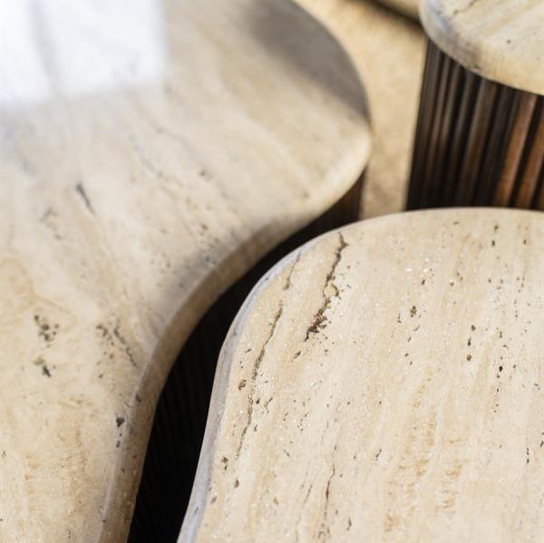Salontafel Mari | Bruin Travertin | Klein