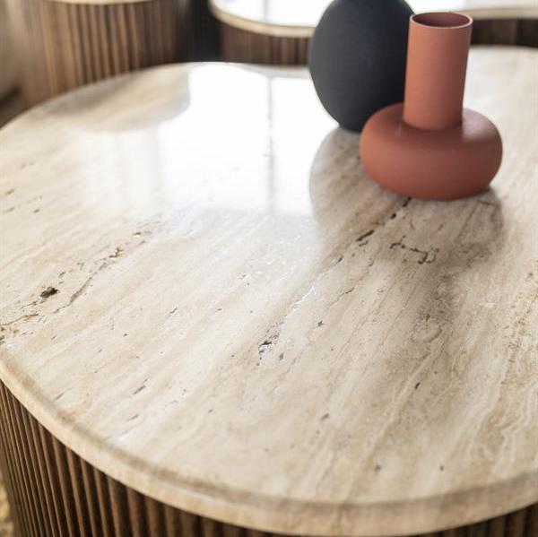 Salontafel Mari | Bruin Travertin | Groot