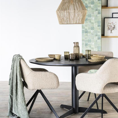 Eetkamerstoel Fabio | Grijs Stof | Met Armleuning