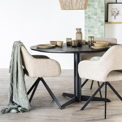 Eetkamerstoel Fabio | Zand Stof | Met Armleuning