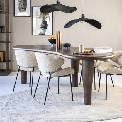 Eetkamerstoel Tess | Beige Stof | Met Armleuning