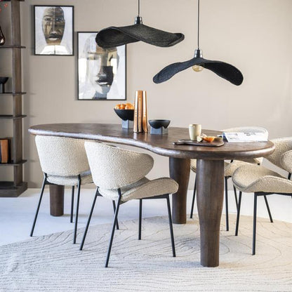 Eetkamerstoel Tess | Zand Stof | Met Armleuning