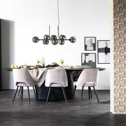 Eettafel Aron | Zwart Mangohout | Ovaal