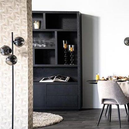 Kast Helsinki | Zwart Eikenhout | 6 Vakken | Small