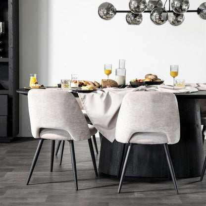 Eettafel Aron | Zwart Mangohout | Ovaal