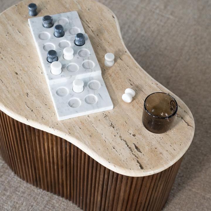 Salontafel Mari | Bruin Travertin | Klein