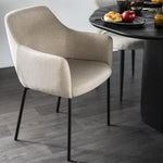 Eetkamerstoel Paul | Taupe Polyester | Met Armleuning