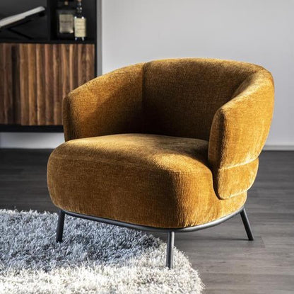 Fauteuil David | Geel Polyester | Met Armleuning