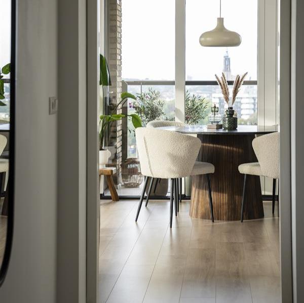 Eetkamerstoel Santos | Geel Polyester | Met Armleuning