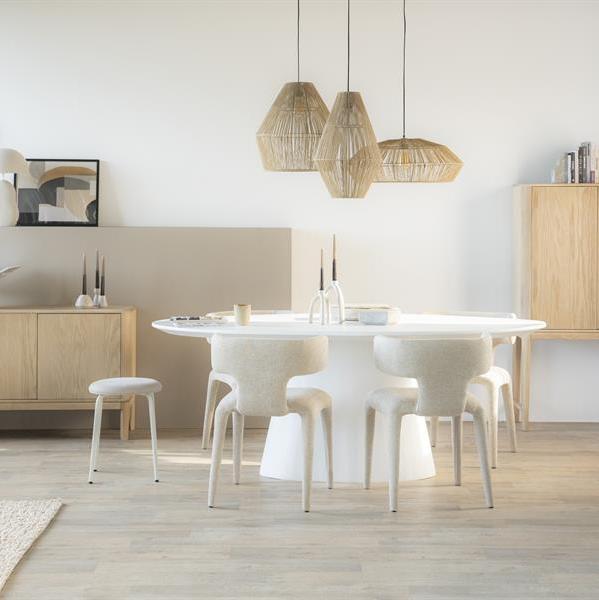 Eettafel Elin | Wit Magnesium Oxide | Ovaal