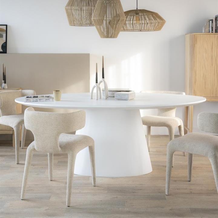 Eettafel Elin | Wit Magnesium Oxide | Ovaal