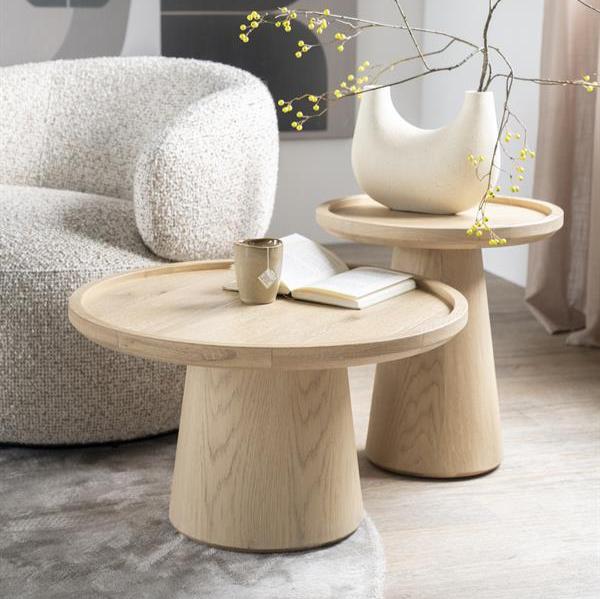 Salontafel Leia | Naturel Eiken Fineer | Rond