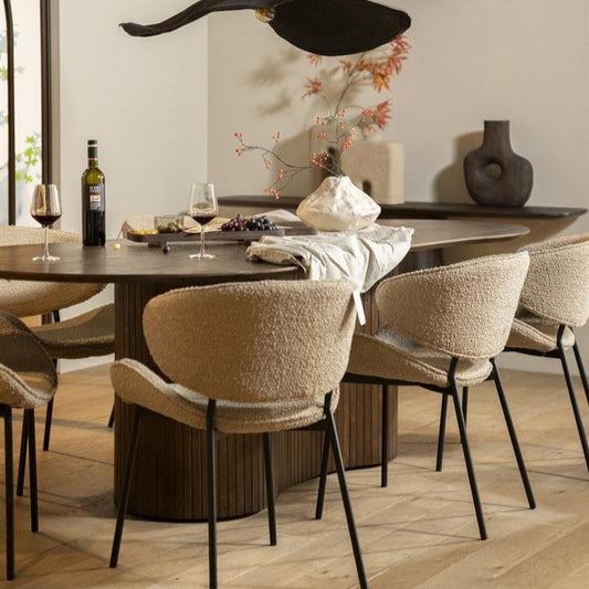 Eettafel Jordy | Bruin Mangohout | Organische Vorm