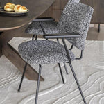 Eetkamerstoel Jon | Zwart Stof | Met Armleuning