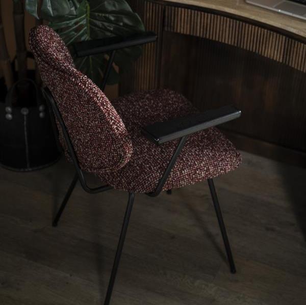 Eetkamerstoel Jon | Rood Stof | Met Armleuning