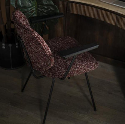 Eetkamerstoel Jon | Rood Stof | Met Armleuning