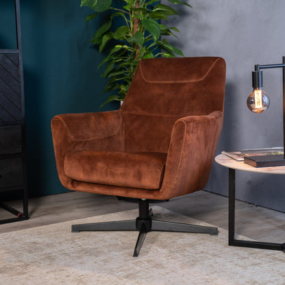 Fauteuil Toby Velours Rust