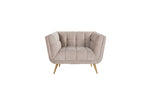 Fauteuil Huxley beige velvet, vooraanzicht op witte achtergrond